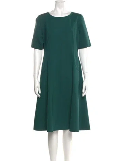 Pre-owned Lafayette 148 Bateau Neckline Midi Length Dress In Green