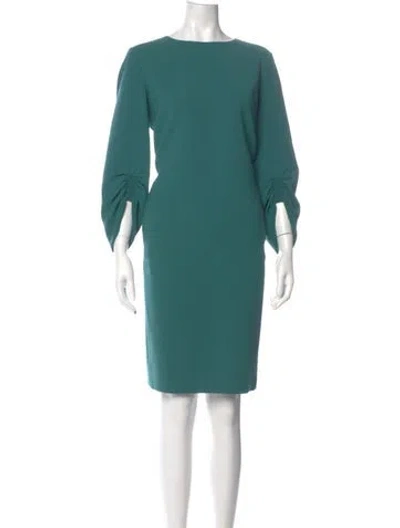 Pre-owned Lafayette 148 Bateau Neckline Midi Length Dress In Green