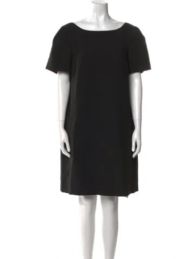 Pre-owned Lafayette 148 Bateau Neckline Mini Dress In Black