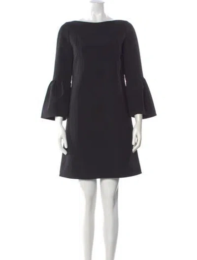 Pre-owned Lafayette 148 Bateau Neckline Mini Dress In Black