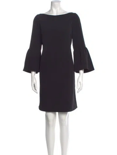 Pre-owned Lafayette 148 Bateau Neckline Mini Dress In Black