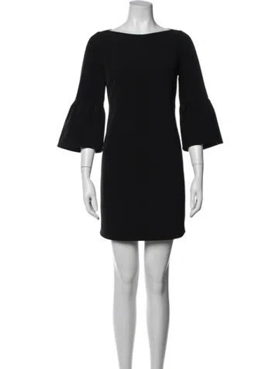 Pre-owned Lafayette 148 Bateau Neckline Mini Dress In Black