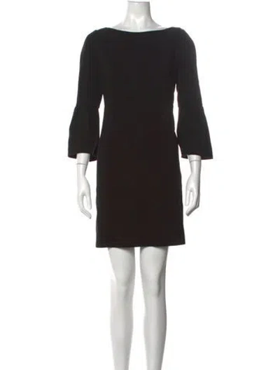 Pre-owned Lafayette 148 Bateau Neckline Mini Dress In Black