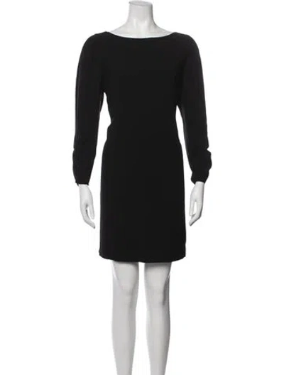 Pre-owned Lafayette 148 Bateau Neckline Mini Dress In Black