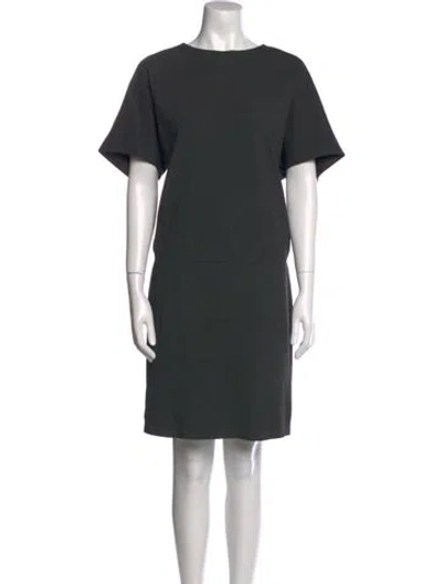 Pre-owned Lafayette 148 Bateau Neckline Mini Dress In Gray