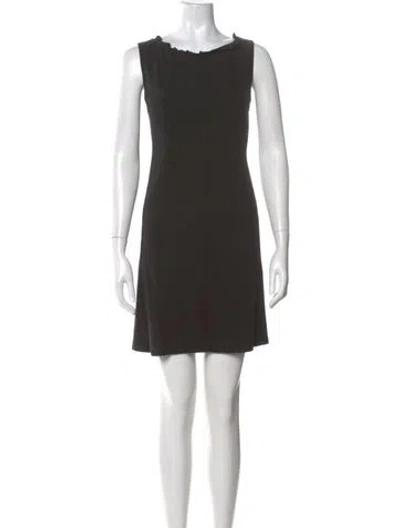 Pre-owned Lafayette 148 Bateau Neckline Mini Dress In Gray