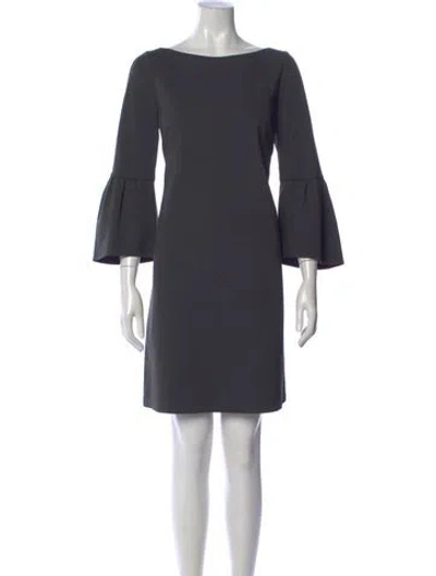 Pre-owned Lafayette 148 Bateau Neckline Mini Dress In Gray
