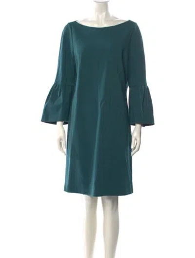 Pre-owned Lafayette 148 Bateau Neckline Mini Dress In Green