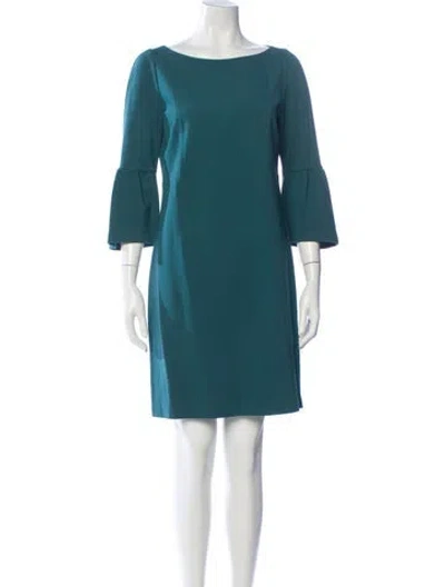 Pre-owned Lafayette 148 Bateau Neckline Mini Dress In Green