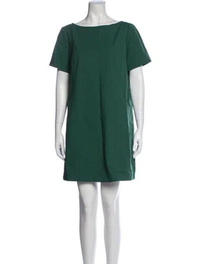 Pre-owned Lafayette 148 Bateau Neckline Mini Dress In Green