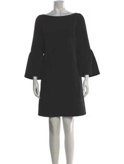 Pre-owned Lafayette 148 Bateau Neckline Mini Dress In Grey