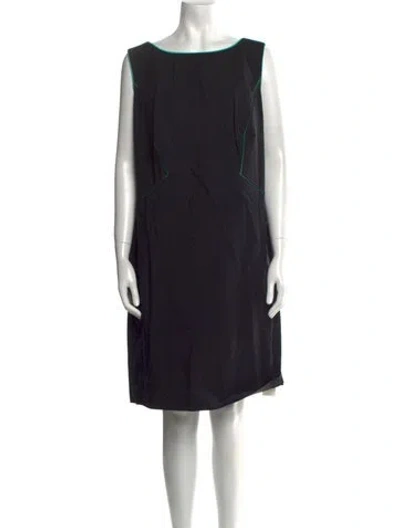 Pre-owned Lafayette 148 Bateau Neckline Mini Dress In Multi