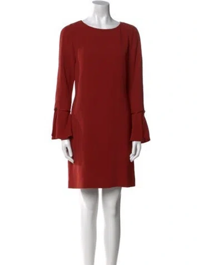 Pre-owned Lafayette 148 Bateau Neckline Mini Dress In Orange