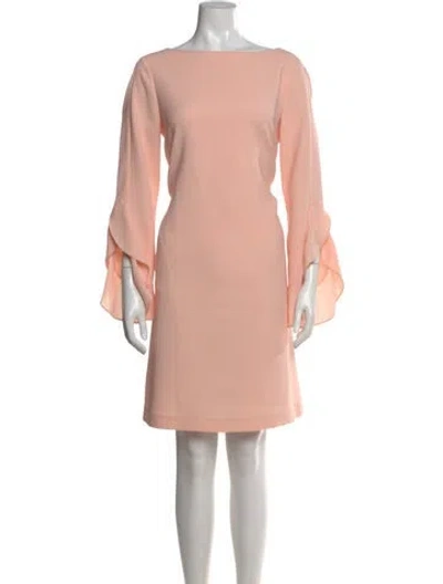 Pre-owned Lafayette 148 Bateau Neckline Mini Dress In Pink