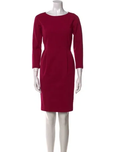 Pre-owned Lafayette 148 Bateau Neckline Mini Dress In Purple