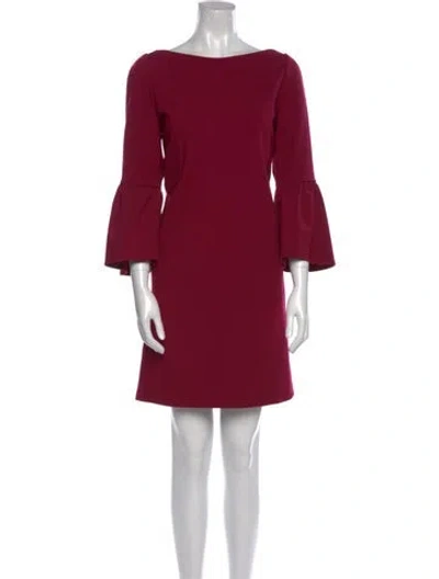 Pre-owned Lafayette 148 Bateau Neckline Mini Dress In Purple