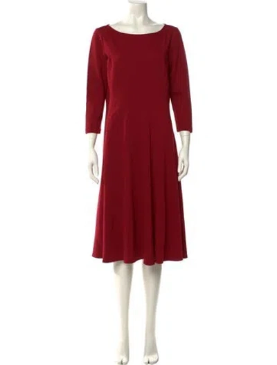 Pre-owned Lafayette 148 Bateau Neckline Mini Dress In Red