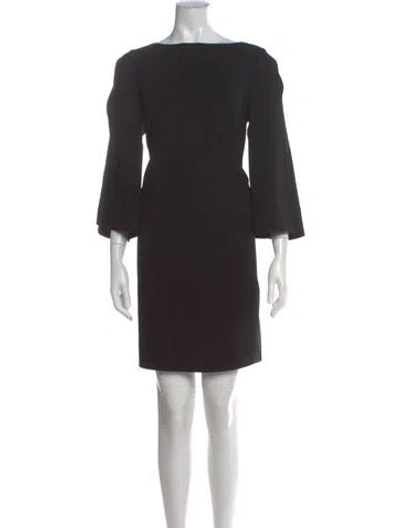Pre-owned Lafayette 148 Bateau Neckline Mini Dress W/ Tags In Black