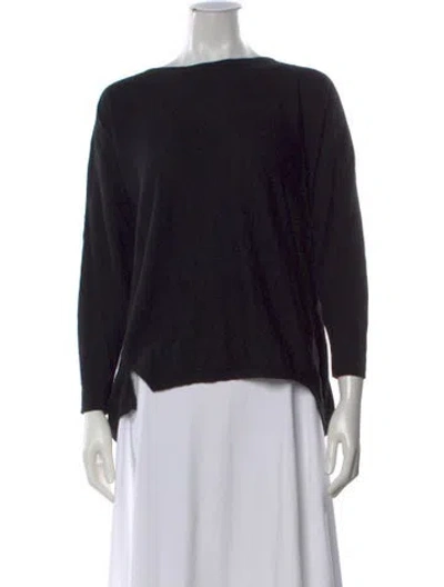 Pre-owned Lafayette 148 Bateau Neckline Sweater In Black