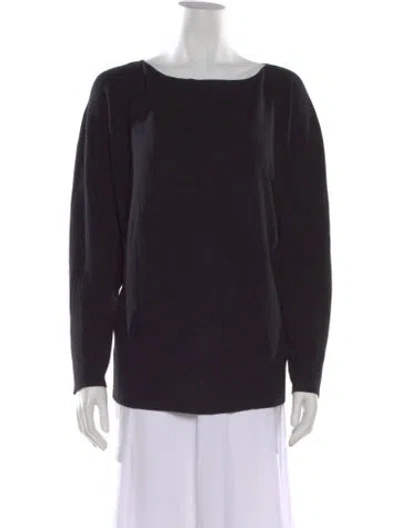 Pre-owned Lafayette 148 Bateau Neckline Sweater In Black