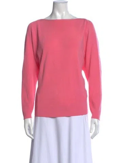 Pre-owned Lafayette 148 Bateau Neckline Sweater In Pink