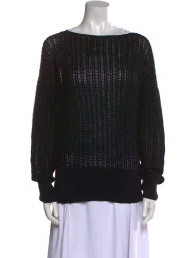 Pre-owned Lafayette 148 Bateau Neckline Sweater W/ Tags In Black