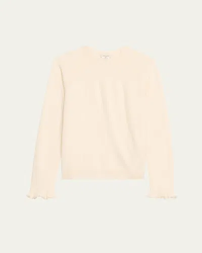 Lafayette 148 Bead-trim Cashmere Sweater In Cloud