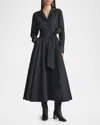 Lafayette 148 Belted A-line Midi Shirtdress In Black