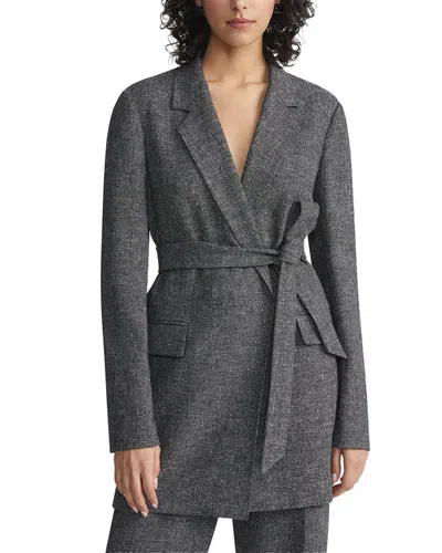 LAFAYETTE 148 BELTED LONGLINE LINEN BLAZER