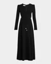 Lafayette 148 Belted Pearl-embellished Gown In Black