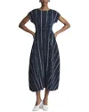 Lafayette 148 New York Belted Plisse Flared Maxi Dress In Black