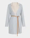 Lafayette 148 Belted Reversible Double-faced Jacket In Vision Bluetaupe