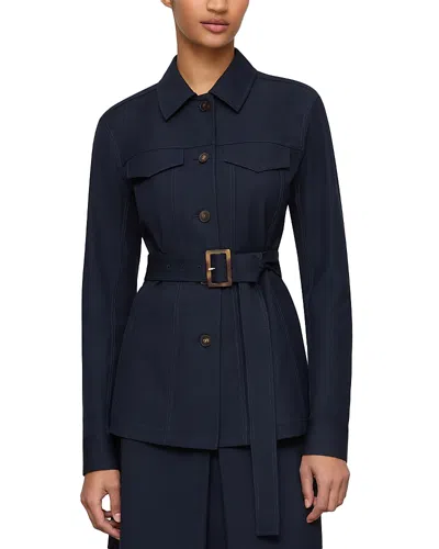 Lafayette 148 Belted Shirt Jacket In Blue