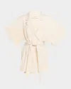 Lafayette 148 Belted Wrap Jacket In Raffia