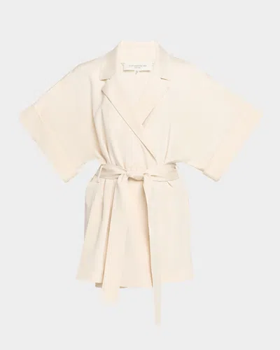 Lafayette 148 Belted Wrap Jacket In Raffia