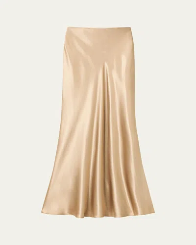 Lafayette 148 Bias-cut Fluid Viscose Maxi Skirt In Neutral