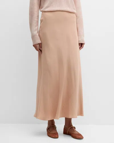 Lafayette 148 Bias-cut Organic Silk Georgette Maxi Skirt In Pink
