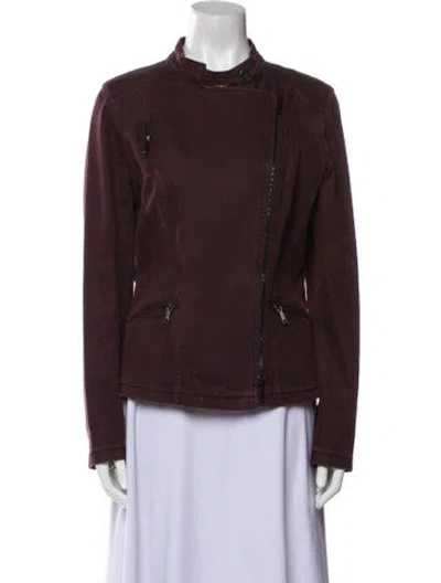 Pre-owned Lafayette 148 Biker Jacket In Brown