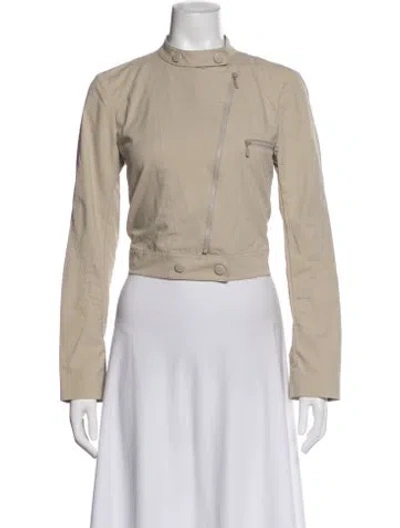 Pre-owned Lafayette 148 Biker Jacket In Neutral