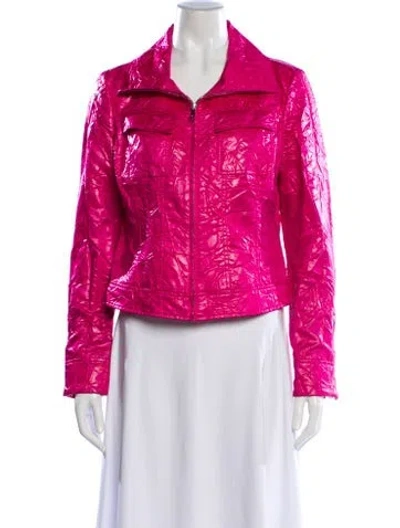Pre-owned Lafayette 148 Biker Jacket In Pink