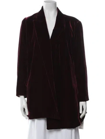 Pre-owned Lafayette 148 Blazer In Burgundy