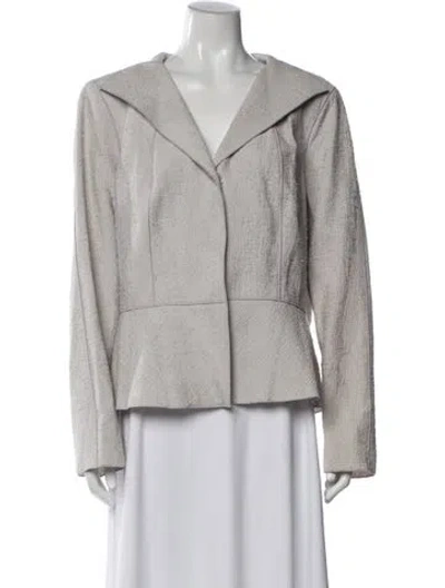 Pre-owned Lafayette 148 Blazer In Gray