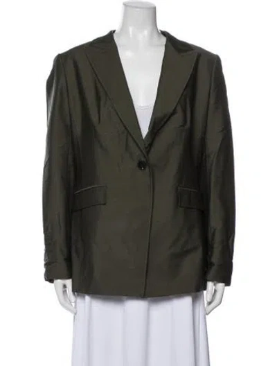 Pre-owned Lafayette 148 Blazer In Green