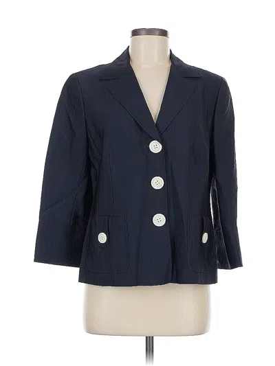 Pre-owned Lafayette 148 Blazer Jacket In Blue