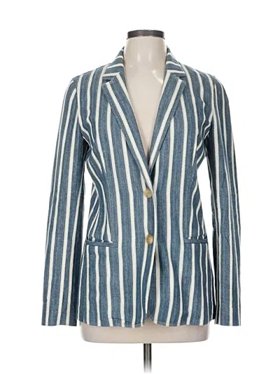 Pre-owned Lafayette 148 Blazer Jacket In Blue