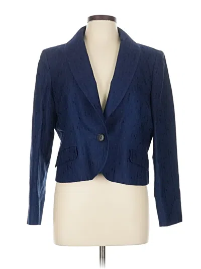 Pre-owned Lafayette 148 Blazer Jacket In Blue