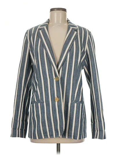 Pre-owned Lafayette 148 Blazer Jacket In Blue