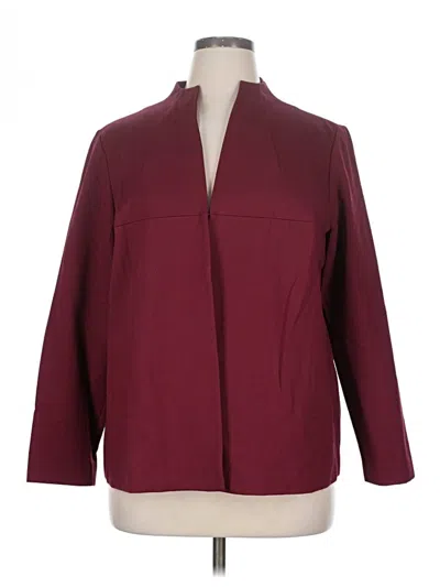 Pre-owned Lafayette 148 Blazer Jacket In Burgundy