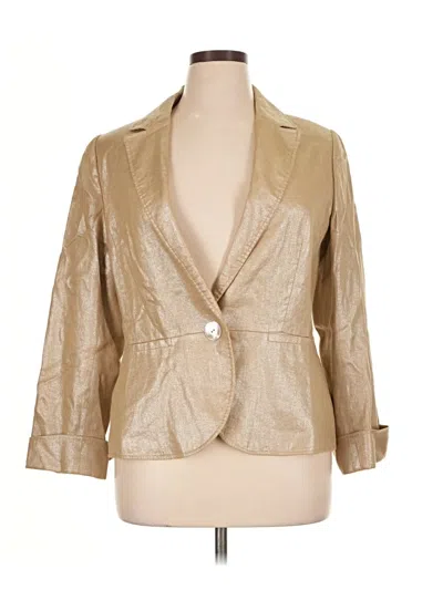Pre-owned Lafayette 148 Blazer Jacket In Gold
