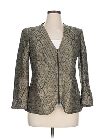 Pre-owned Lafayette 148 Blazer Jacket In Gray